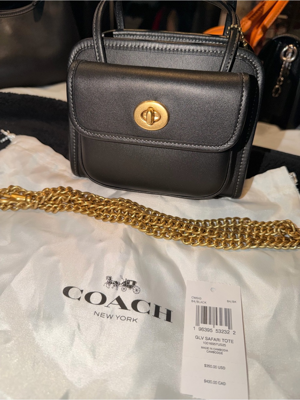 COACH Black Turnlock Top-Handle Bag - Picture 5 of 8